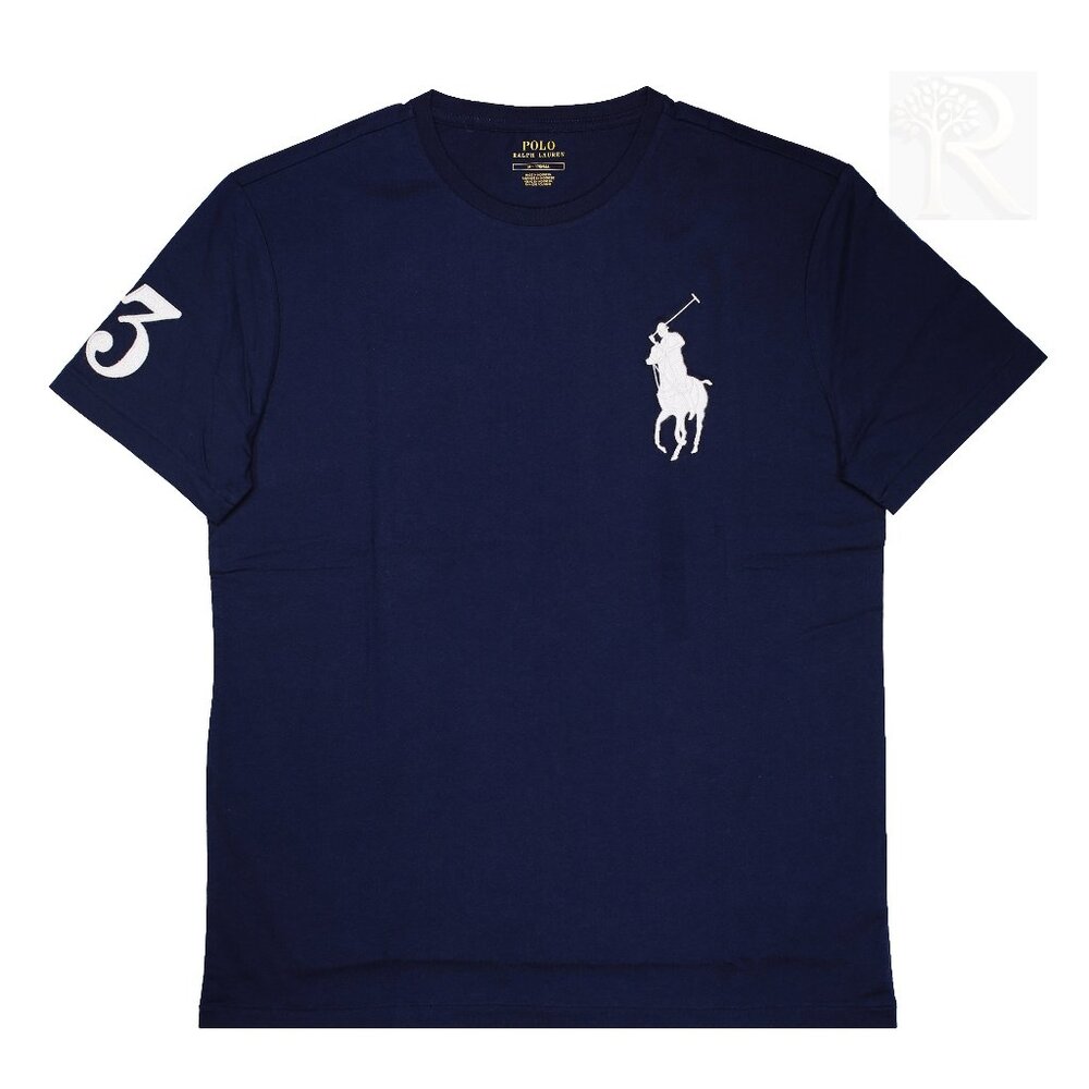 NWT Polo Ralph Lauren Men SS Big Pony Crew Neck T-Shirt Tee Dark Navy MSRP $65